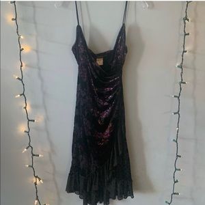 Vest and velvet dress